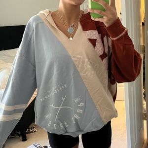 Free people patch work sweatshirt